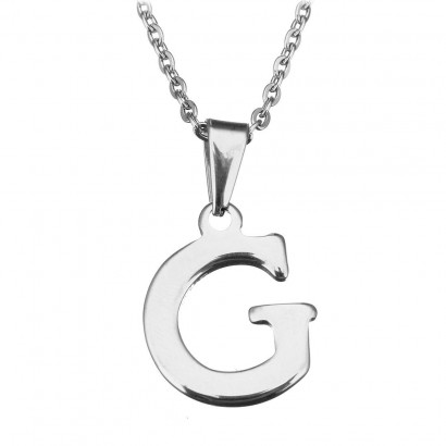 Ocelový řetízek s přívěskem iniciála ”G”