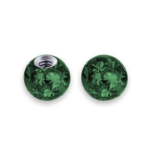 Levně S4U Náhradní kulička s krystaly Swarovski, 3 mm, závit 1,2 mm, barva tmavě zelená - ND01023-03-DG