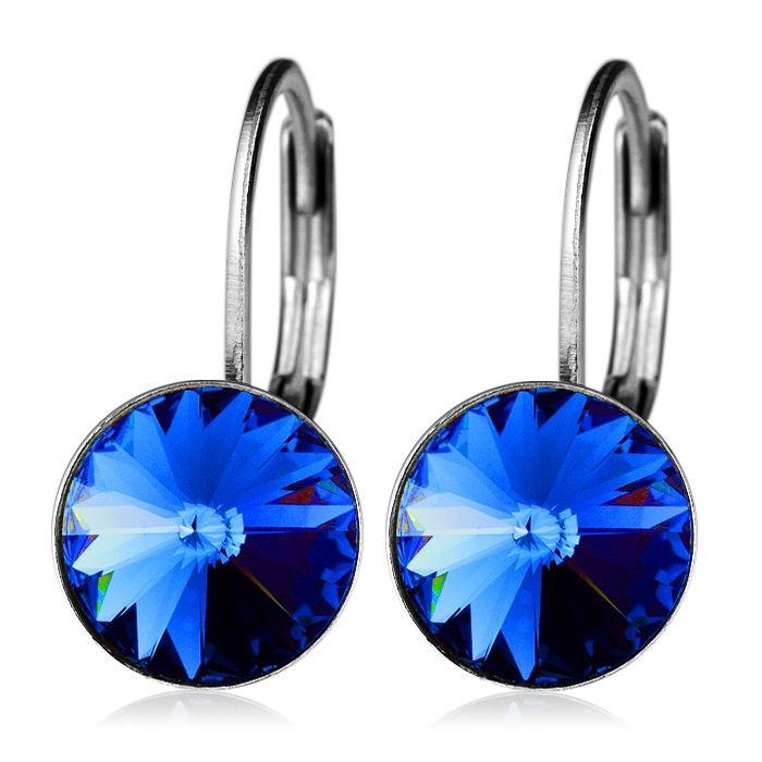 S4U Ocelové náušnice - Sapphire, 8 mm - NBSS08-SP