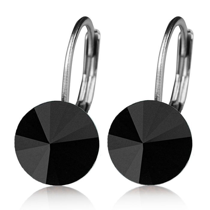 S4U Ocelové náušnice - Black, 8 mm - NBSS08-BK