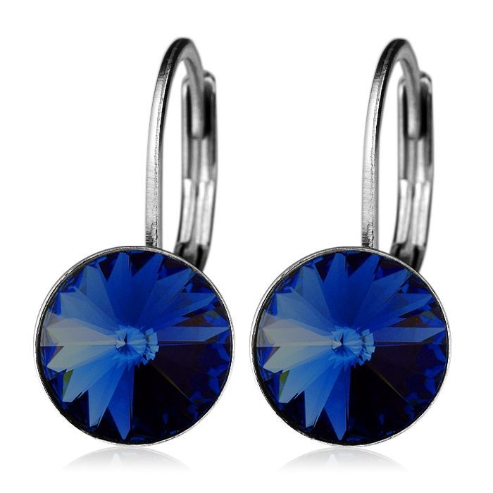S4U Ocelové náušnice - Montana Blue, 8 mm - NBSS08-MB