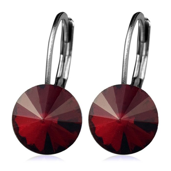 S4U Ocelové náušnice - Siam Red, 8 mm - NBSS08-SR