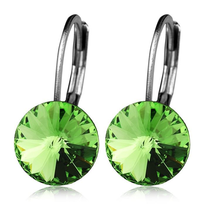 Ocelové náušnice - Peridot, 8 mm - NBSS08-PD