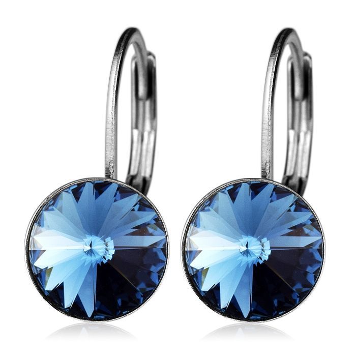S4U Ocelové náušnice - Light Sapphire, 8 mm - NBSS08-LS