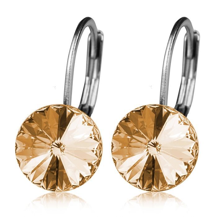 S4U Ocelové náušnice - Champagne Gold, 8 mm - NBSS08-CG