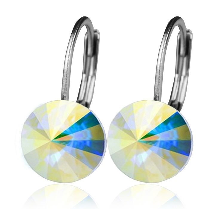 S4U Ocelové náušnice - Crystal AB, 8 mm - NBSS08-CAB
