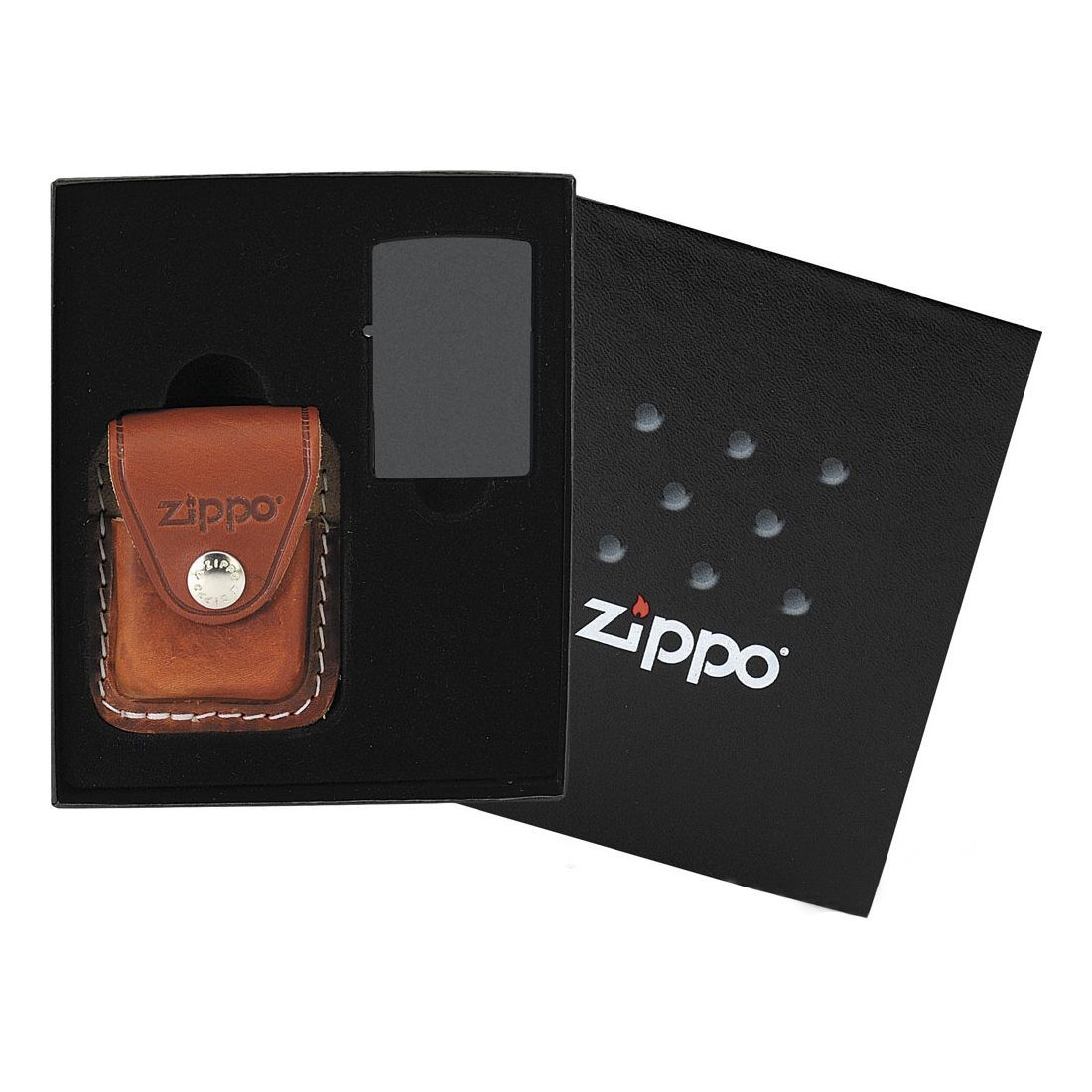 ZIPPO ZIPPO dárková krabička s hnědou koženou kapsičkou na zapalovač - 44065
