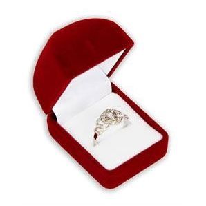 S4U Červená semišová dárková krabička na prsten - KR0017-RD