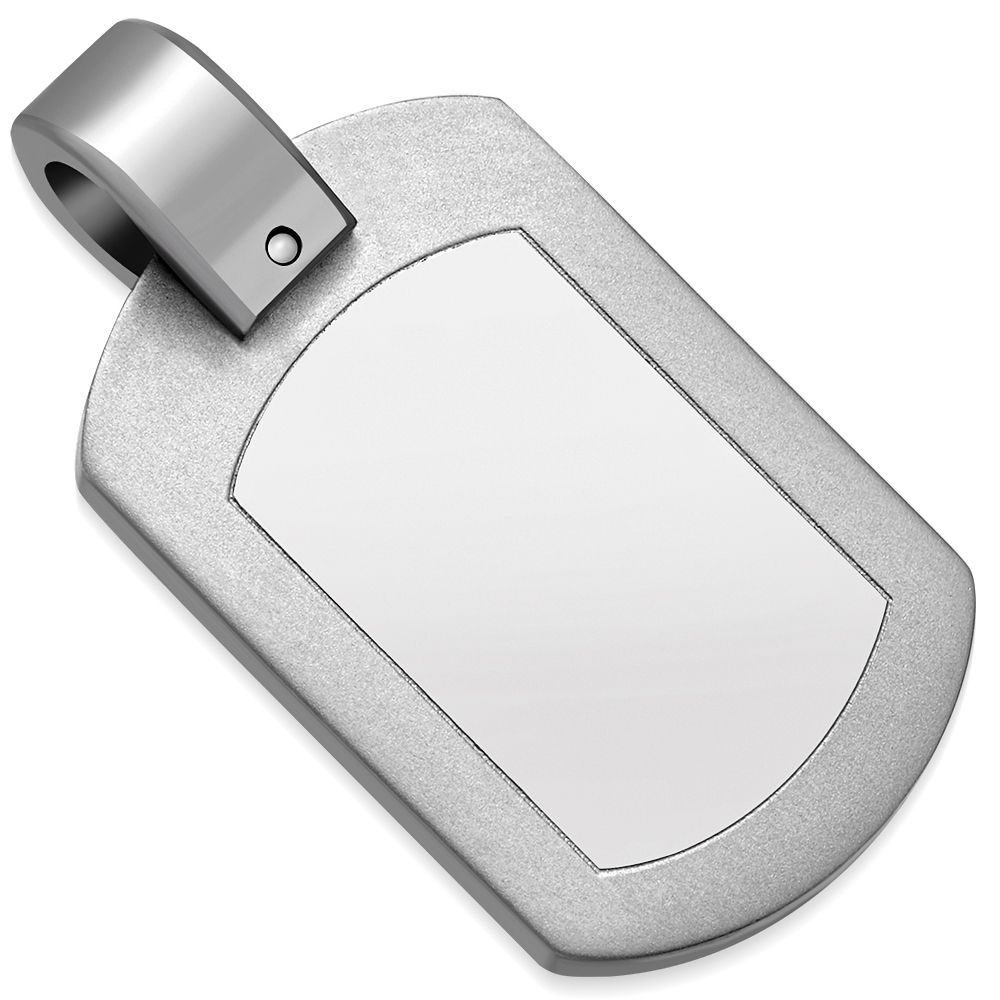 Levně S4U Ocelový přívěsek - matná destička 20 x 30 mm - DR1211