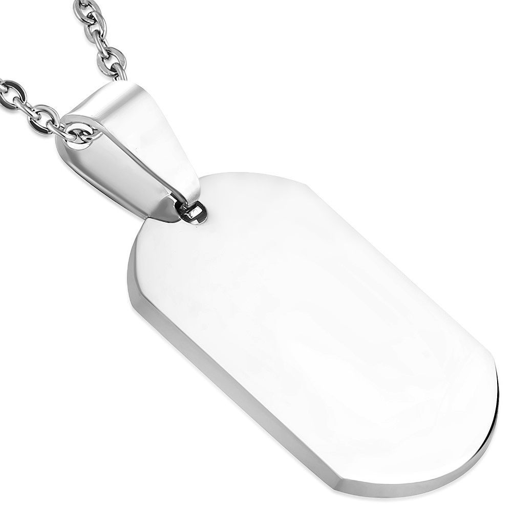 S4U Ocelový přívěsek - destička ovál 18 x 28 mm - DR1064