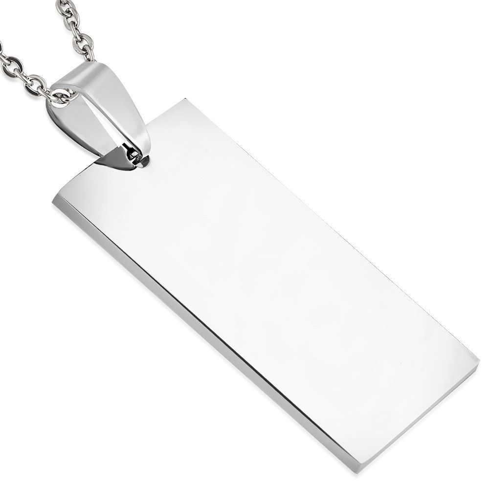 S4U Ocelový přívěsek - destička 20 x 37 mm - DR1061