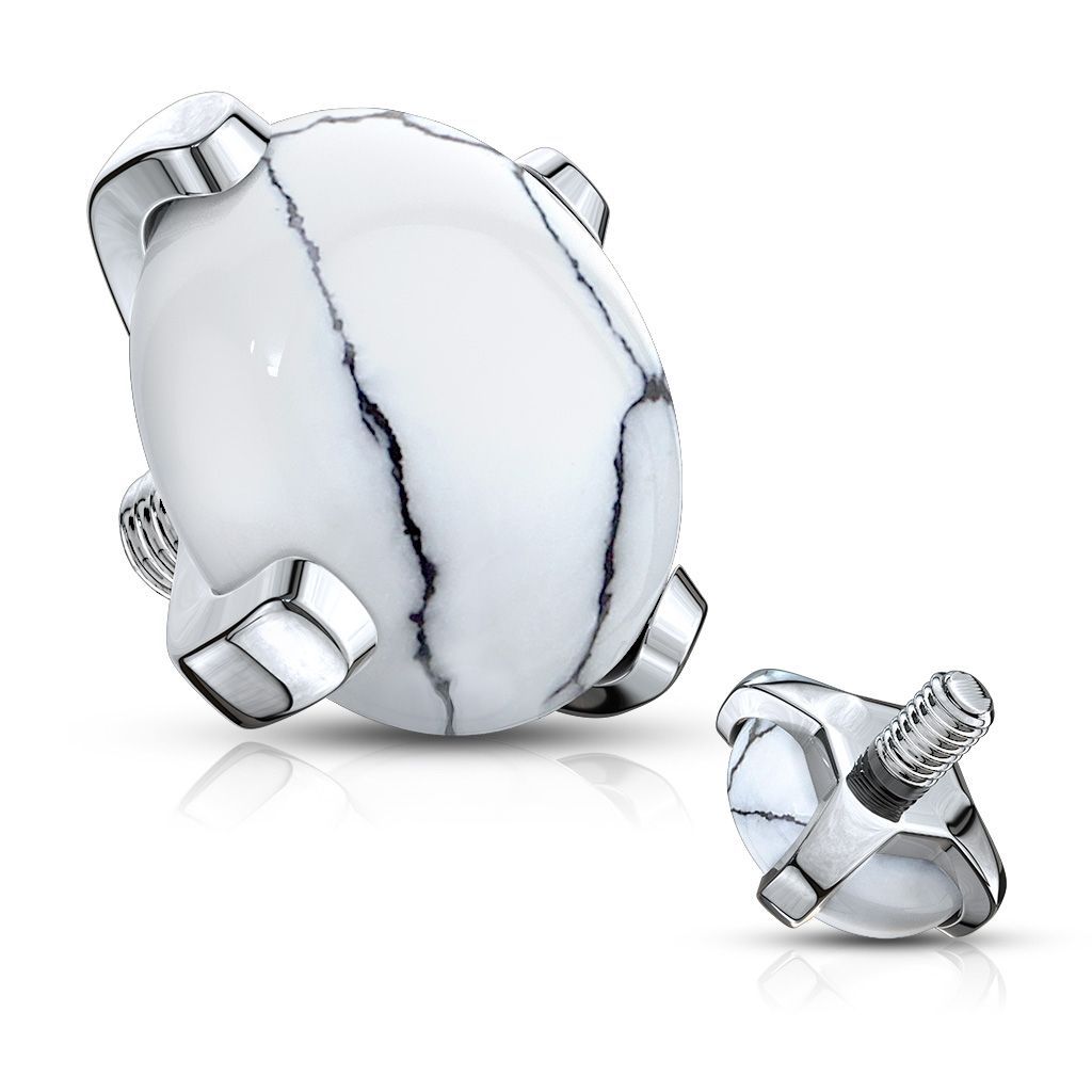 Microdermal - ozdobná část 5 mm, Howlit - MD01018-HW