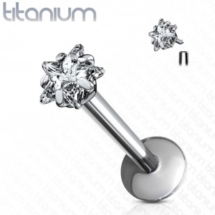 Piercing do brady - labreta titan hvězda, 1,2 x 8 mm
