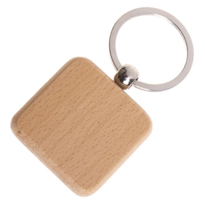 S4U Dřevěný přívěsek na klíče - čtverec zaoblený - OPT2005
