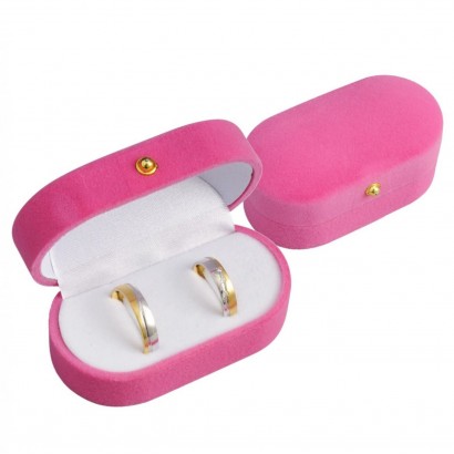 Semišová krabička na snubní prsteny - růžová