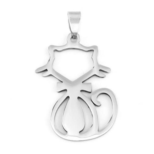 S4U Ocelový přívěsek - kočka - DR1242