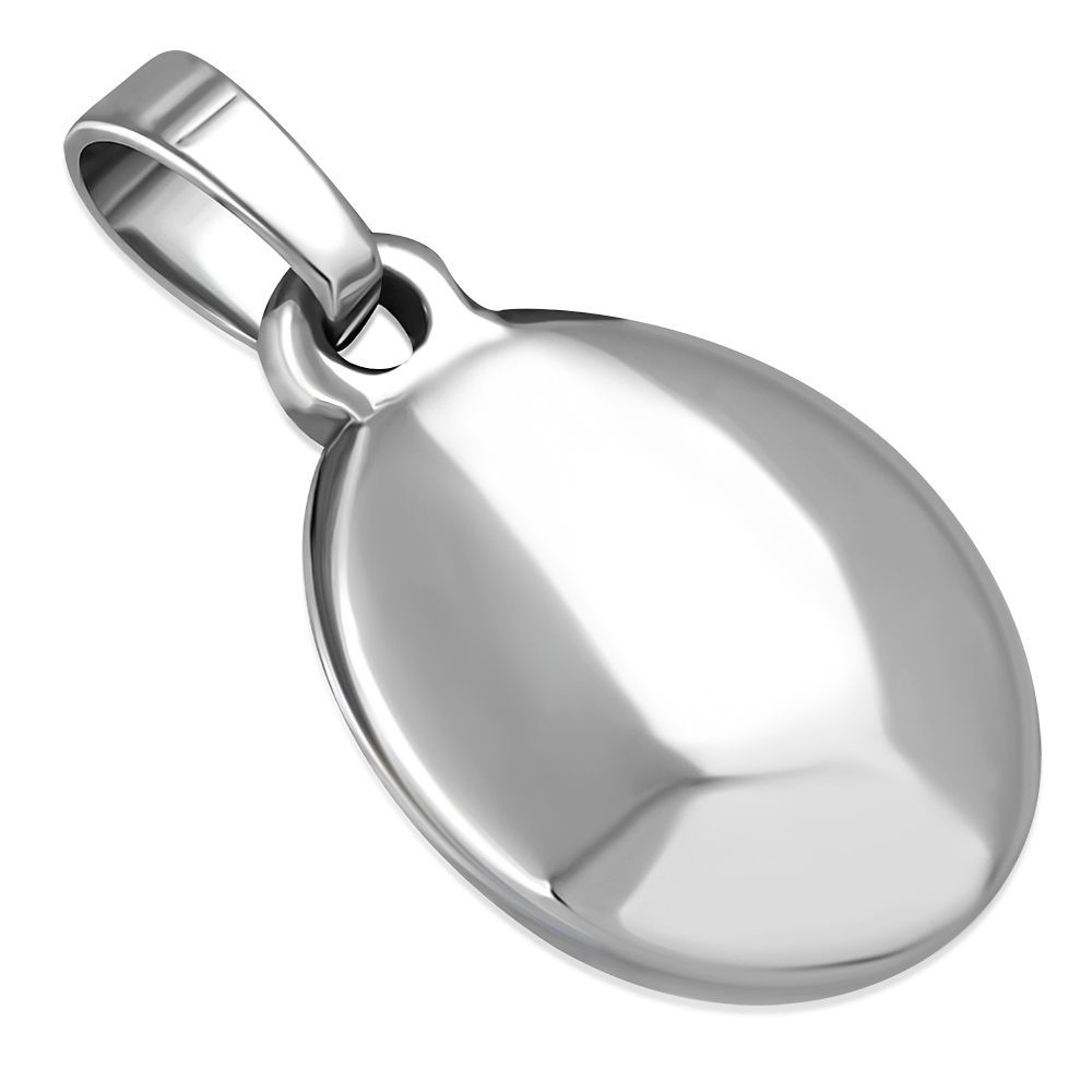 S4U Ocelový přívěsek - mini oválná destička 11 x 17 mm - DR1251