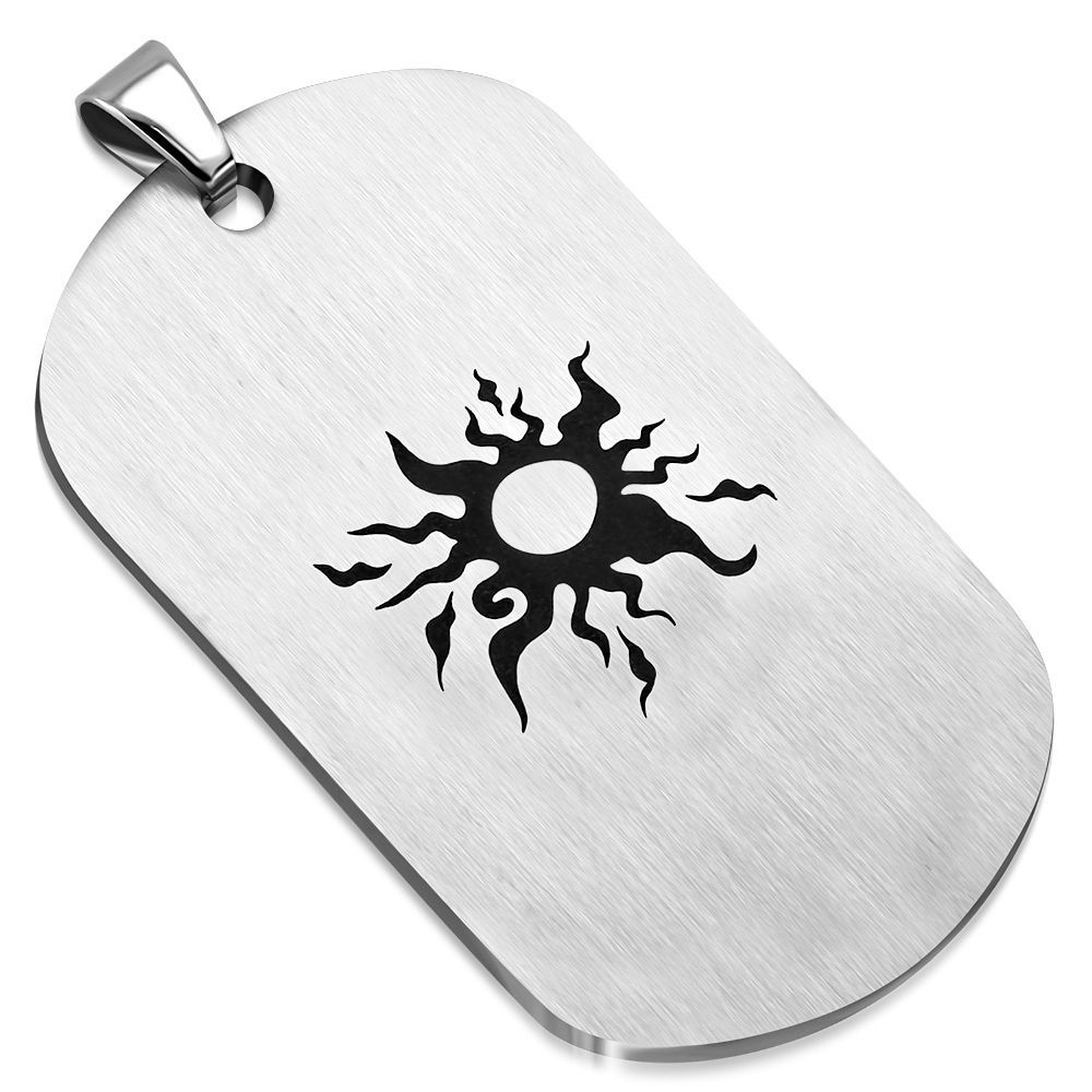 Levně S4U Ocelový přívěsek - matná destička s ornamenty 30 x 50 mm - DR1248