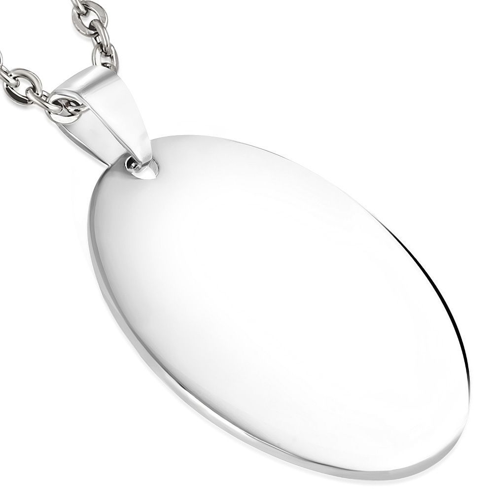 S4U Ocelový přívěsek - destička ovál 28 x 40 mm - DR1018