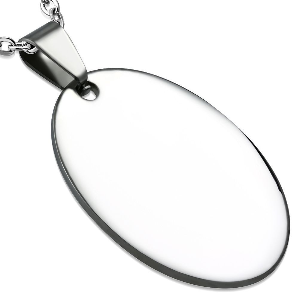 S4U Ocelový přívěsek - destička ovál 25 x 35 mm - DR1076