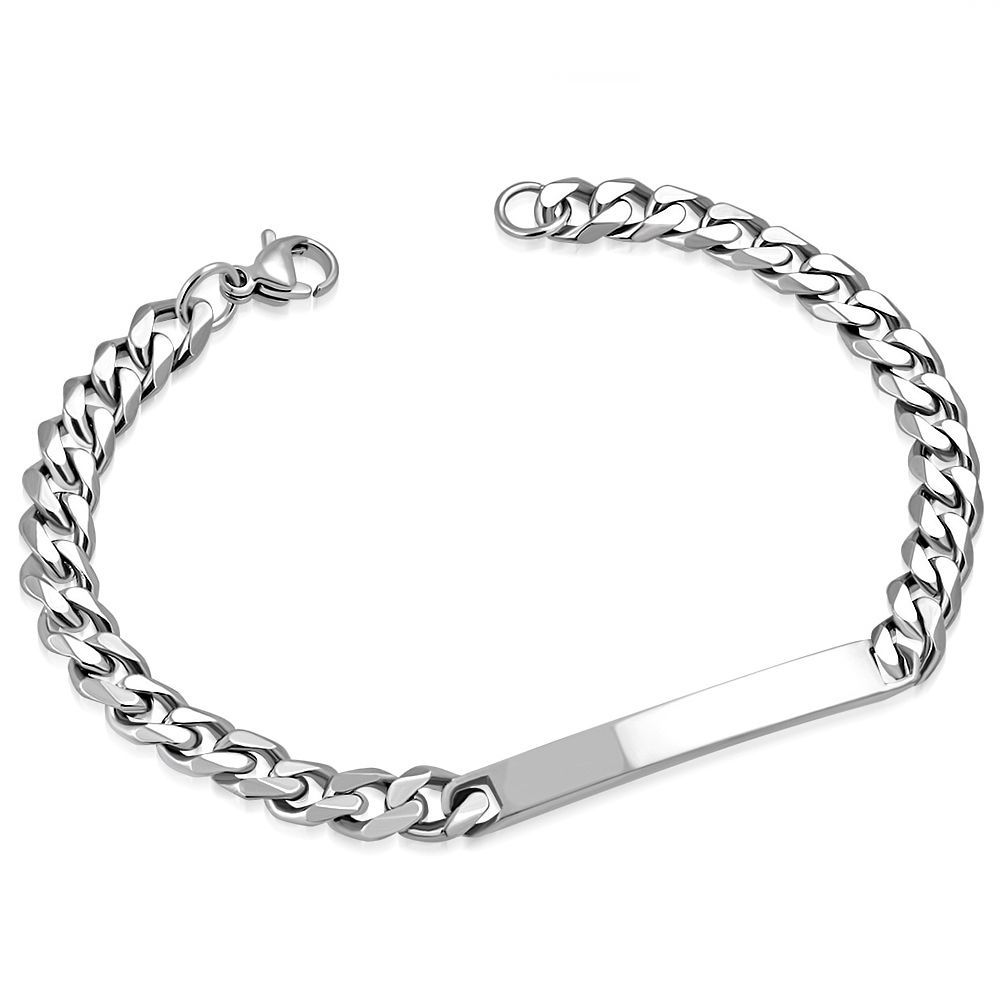 Levně S4U Dámský ocelový náramek s destičkou, délka 15 cm - OPA1111