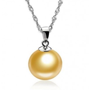 Stříbrný náhrdelník s kuličkou krémovou
