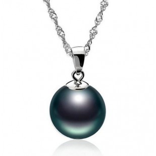 Stříbrný náhrdelník s kuličkou tmavě duhovou