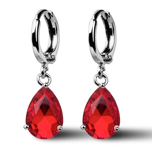 NUBIS Náušnice NUBIS Carmen s červenými zirkony - NBB1040