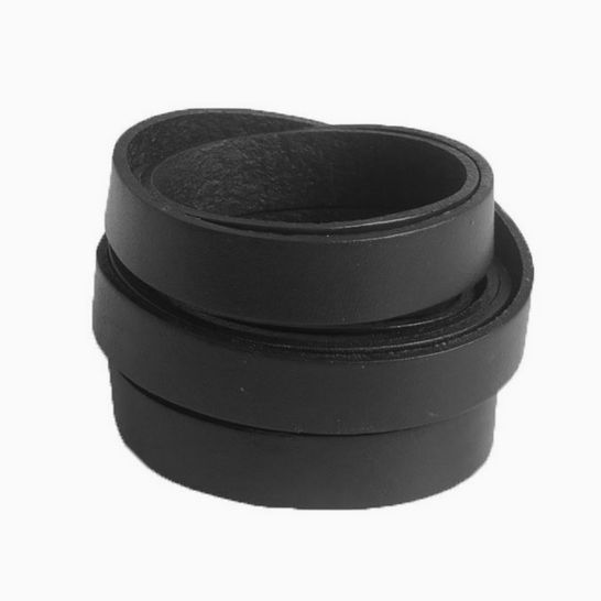 S4U Kožená šňůrka plochá černá, šíře 13 mm - LR7008-K