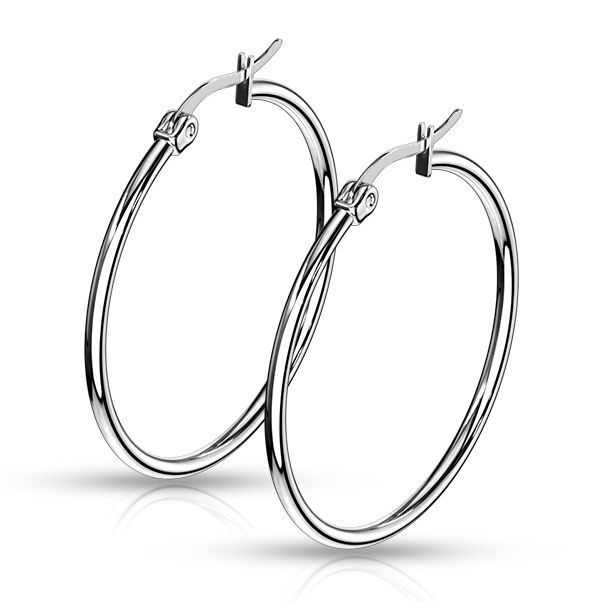 Ocelové náušnice - kruhy 35 mm - OPN1197-35