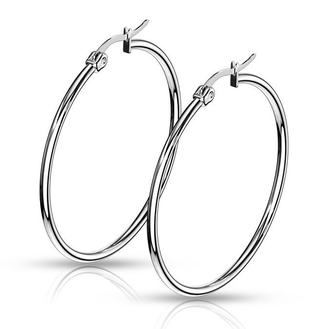 Ocelové náušnice - kruhy 40 mm - OPN1197-40