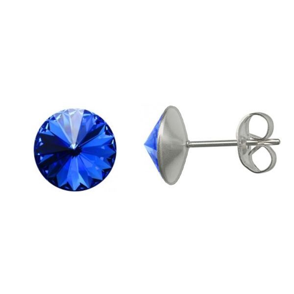 Levně NUBIS Ocelové náušnice 8mm, SAPPHIRE - NZ003-SP