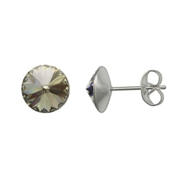 NUBIS Ocelové náušnice 8mm, BLACK DIAMOND - NZ003-BD