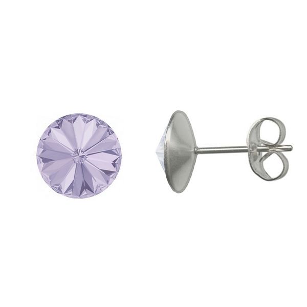 Levně NUBIS Ocelové náušnice Crystals from Swarovski 6mm, VIOLET - NU003-VI