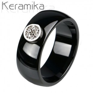 Keramický prsten černý, šíře 8 mm, vel. 52