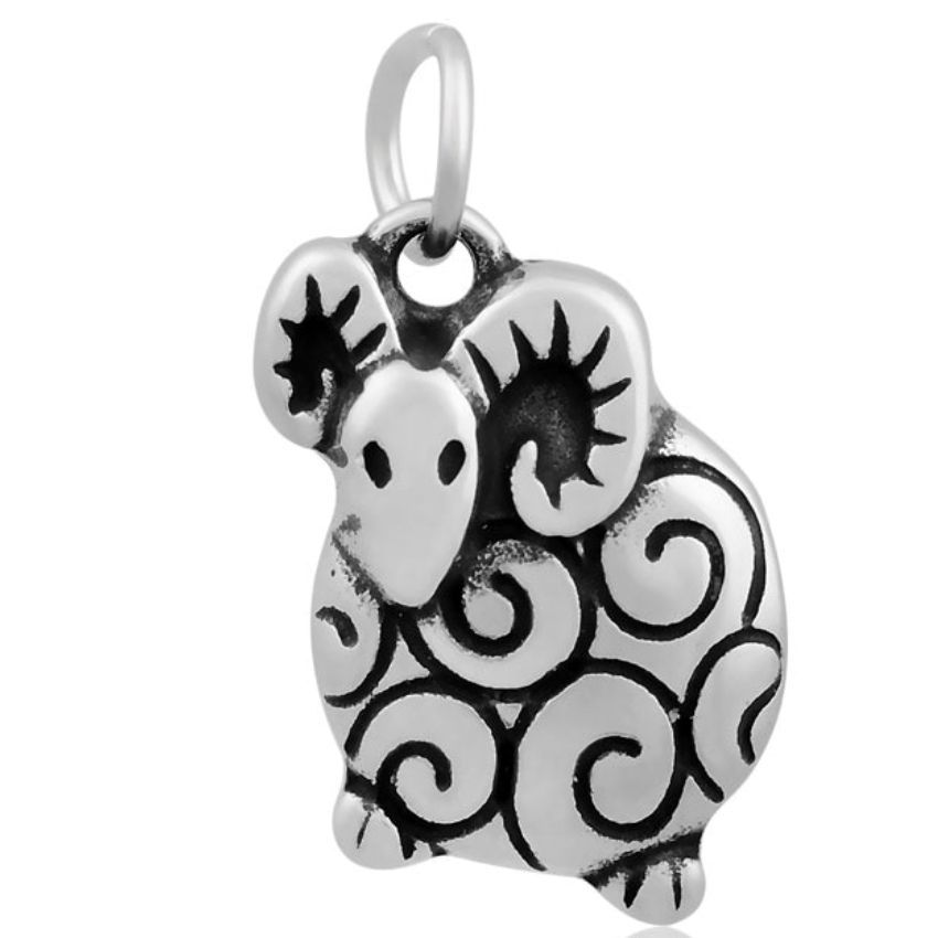 S4U Ocelový přívěsek s kroužkem - ovečka - OPP1675