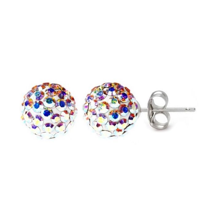 NUBIS Stříbrné náušnice 6mm kuličky Crystals from Swarovski AB - SWAG06-AB