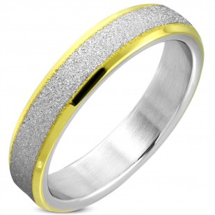 Pískovaný ocelový prsten, šíře 5 mm, vel. 51