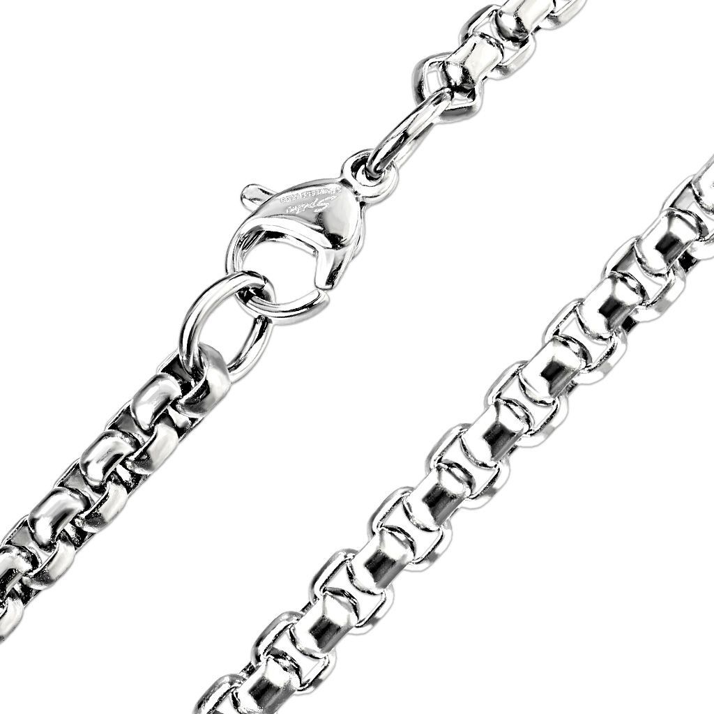 Levně Ocelový řetízek s hranatými očky, tl. 2,5 mm, délka 48 cm