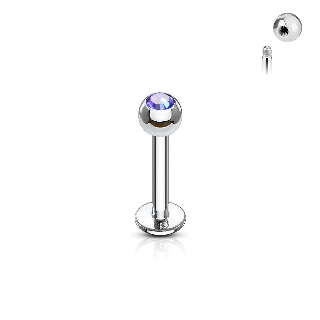 Levně Piercing do brady - labreta (tmavě modrá, 3 mm, 1,2 x 6 mm)