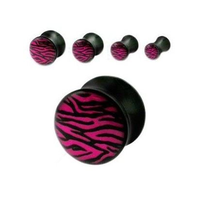 Plug do ucha - zebrovaný růžový
