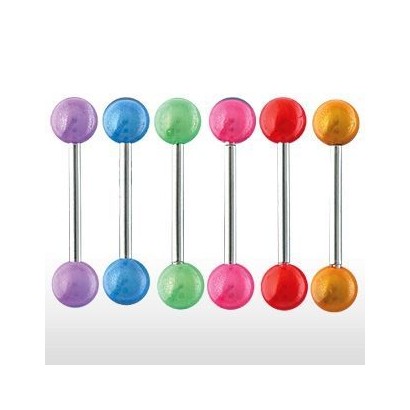 Piercing do jazyka - perleťový lesk