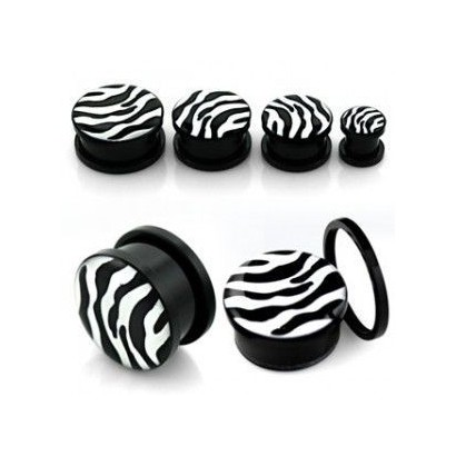 Šroubovací plug do ucha - zebra