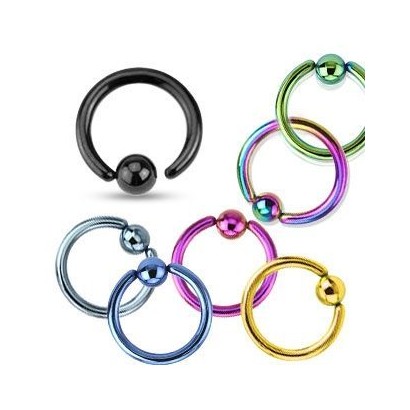 Piercing - kruh černý otevíratelný