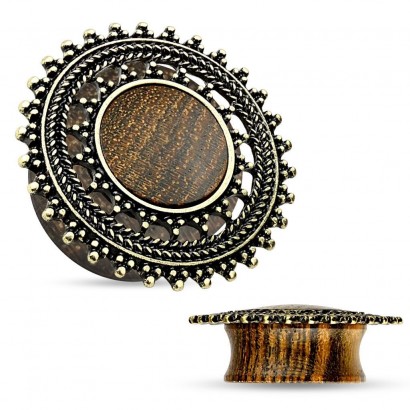 Dřevěný plug do ucha Rose Wood