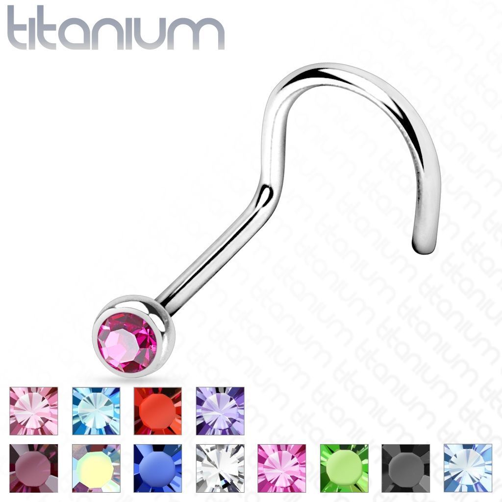 Levně S4U Piercing do nosu - TITAN (tmavě růžová) - TIT1025-F