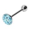 Piercing do jazyka osázený zirkony (růžová)