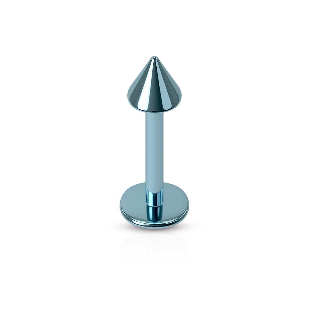 Levně Piercing do brady - kónus (světle modrá, 4 x 4 mm, 1,6 x 10 mm) - LB1055LB-1610