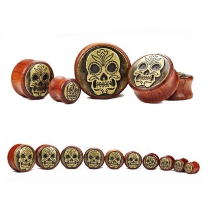 Plug do ucha ze dřeva - lebka