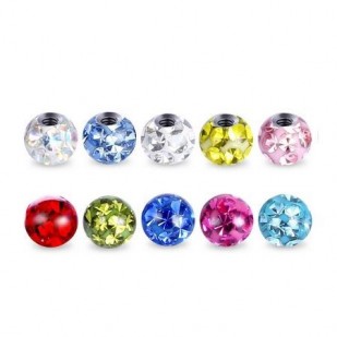 Náhradní kulička s krystaly Swarovski®, 4 mm, závit 1,2 mm